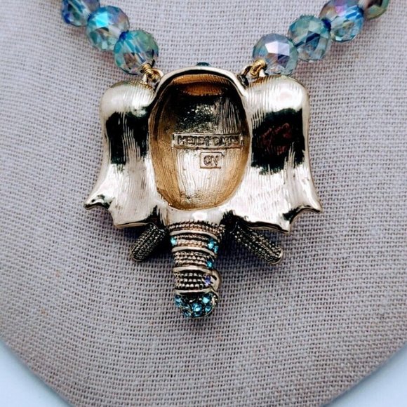 Heidi Daus "Exotic Elephant" Set Crystal Elephant Necklace Matching Earrings NWO - Picture 7 of 7